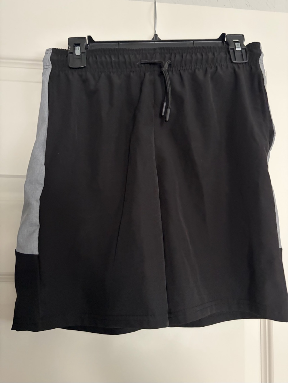 Game Time Black Athletic Shorts with Gray Side Panels